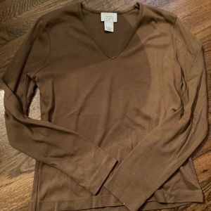 Brown long-sleeved top